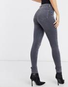 Topshop Joni Recycled Cotton Blend Skinny Jeans In Mid Wash-blues