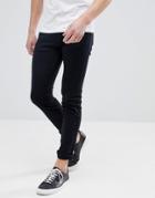 Hugo Skinny Fit Stretch Jeans In Black - Black