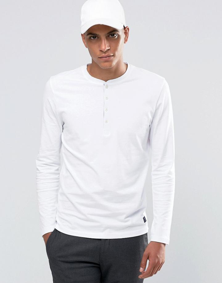 Selected Homme Grandad Long Sleeve Top - White