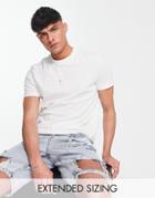 Asos Design T-shirt With Crew Neck In White Marl