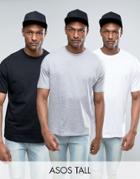 Asos Tall 3 Pack Oversized T-shirt With Crew Neck Save - Multi