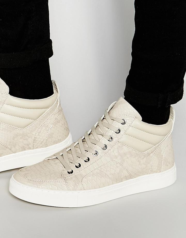 Kurt Geiger Kurtis Hi-top Sneakers - Stone
