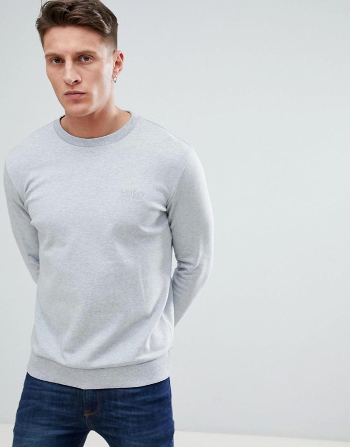 Hugo Logo Crew Neck Sweat In Gray - Gray