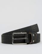 Systvm Croc Leather Belt - Black