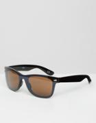 Asos Visor Sunglasses In Black - Black