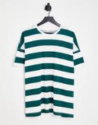 Only Oversized T-shirt In Green Stripe