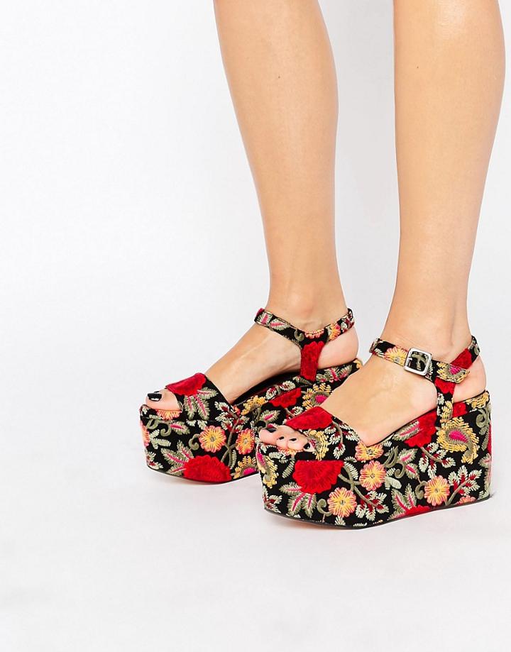 Kg By Kurt Geiger Embroidered Wedge Sandals