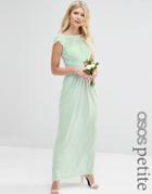 Asos Petite Wedding Lace Top Pleated Maxi Dress - Mint