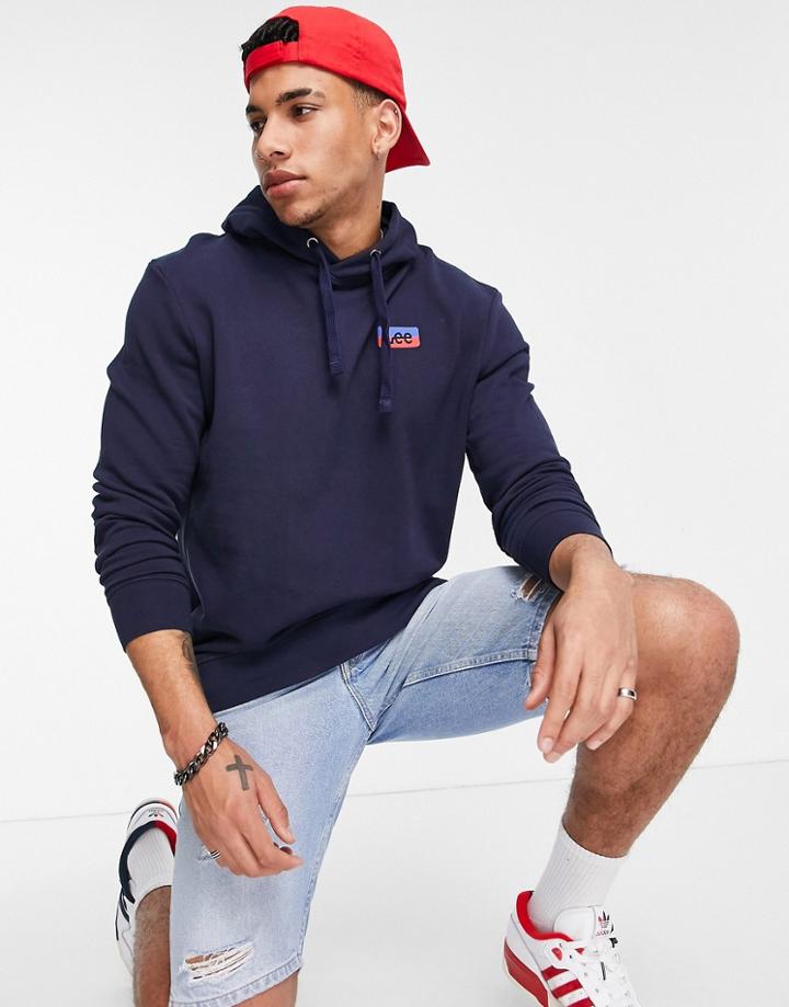 Lee Logo Hoody-navy