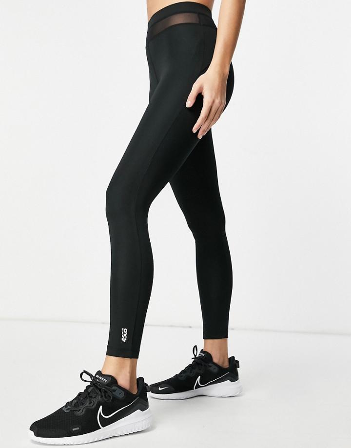 Asos 4505 Mesh Cut Out Waist Insert Legging-black