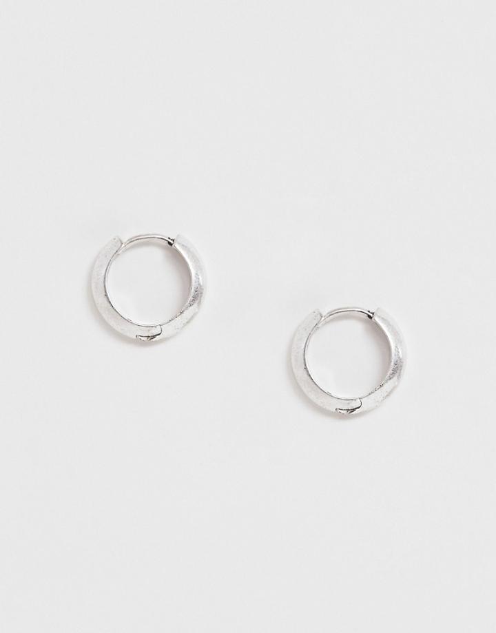 Reclaimed Vintage Inspired Hoops Earrings In Burnished Silver Tone Exclusive At Asos - Silver