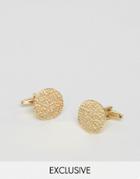 Designb London Circle Cuff Links In Gold Exclusive To Asos - Gold