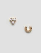 Orelia C Initial Earrings - Gold