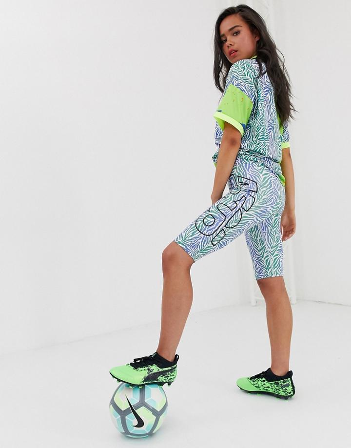 Asos 4505 Soccer Printed Booty Short In Longer Length - Multi