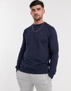 Tommy Hilfiger Lounge Sweater With Flag Logo In Navy