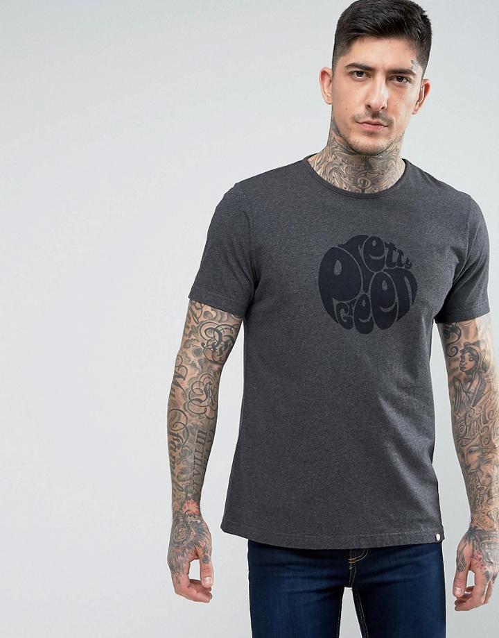 Pretty Green Gillespie Logo T-shirt In Gray - Gray