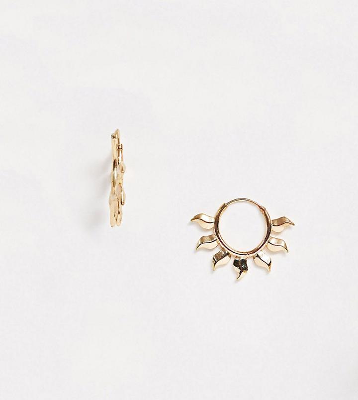 Reclaimed Vintage Inspired Sun Earrings-gold