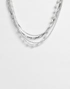 Asos Edition Multi Layer Short Chunky Neckchain With Faux Pearl Detail