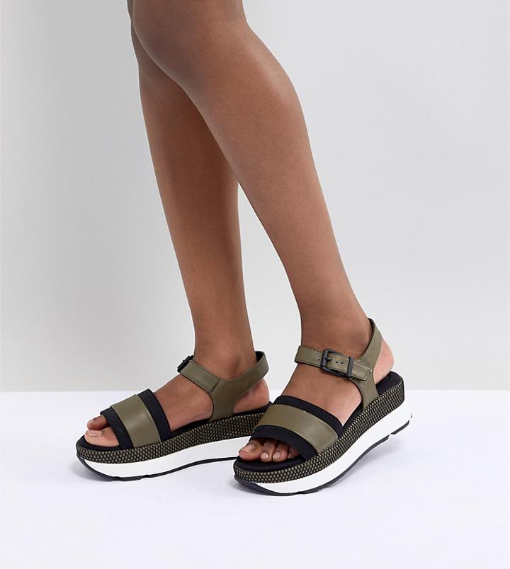 Sixty Seven Kitten Heel Sandals - Green