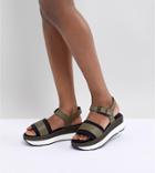 Sixty Seven Kitten Heel Sandals - Green