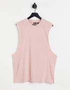 Asos Design Relaxed Fit Tank Top In Pale Pink