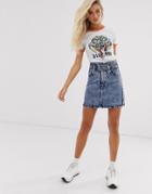 Sacred Hawk Cropped Ringer T-shirt With Bite Me Graphics - White