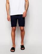 Asos Chino Shorts In Super Skinny Fit - Navy