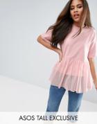 Asos Tall Tulle Oversized T-shirt - Pink
