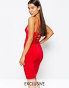 Club L Mini Body-conscious Dress With Harness Detail And Strappy Back - Red