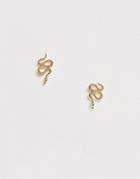 Pieces Snake Stud Earrings-gold