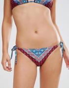 Warehouse Patchwork Pom Pom Bikini Bottom - Multi