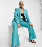 Asos Design Curve Pop Suit Pants In Teal-green