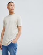 Asos Design Knitted T-shirt In Oatmeal - Beige