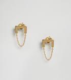 Asos Gold Plated Sterling Silver Brushed Square Chain Drop Earrings - Gold