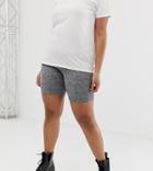 Asos Design Curve Legging Shorts In Marl - Gray