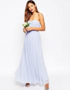 Asos Wedding Multiway Mesh Maxi Dress - Ice Blue