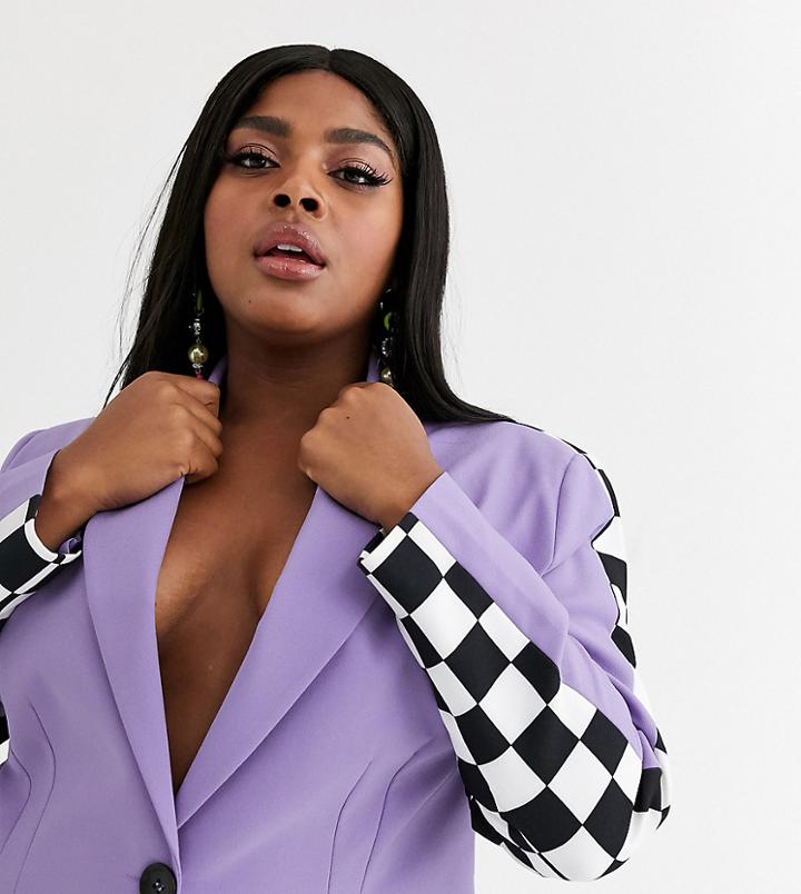 Asos Design X Christian Cowan Curve Lilac Two-piece Suit Blazer-purple