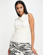 & Other Stories Sleeveless Top With Wrap Over In Ivory-white