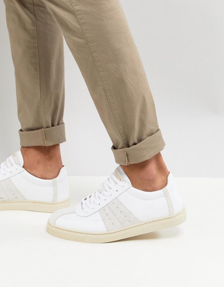 Selected Homme Premium Sneaker With Panel Details - White