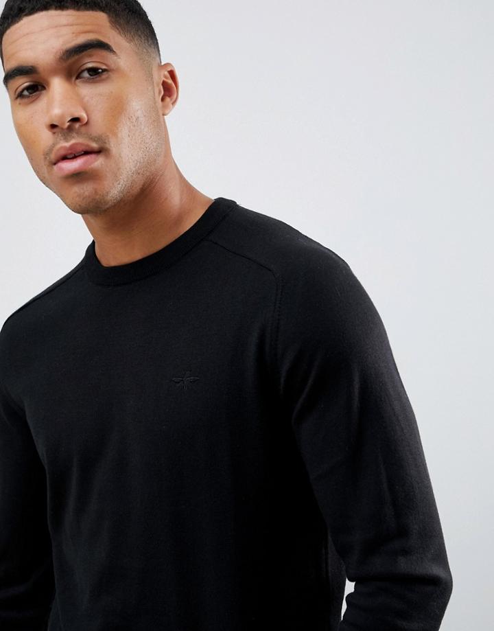 River Island Crew Neck Sweater In Black - Black
