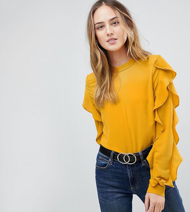 Y.a.s Tall Sufia Ruffle Side Blouse - Yellow