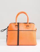 Pauls Boutique Tote Bag In Faux Snakeskin - Orange