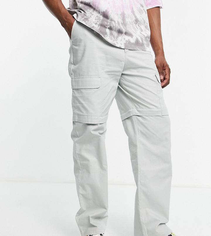 Collusion Rip Stop Cargo Pants In Light Gray