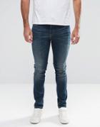 New Look Skinny Jeans In Greencast Blue Wash - Blue