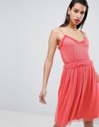 Vila Dobby Spot Tulle Dress - Pink