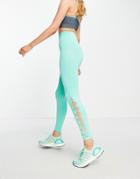 Hiit Twist Back Legging In Turquoise-blue