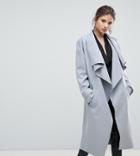 Missguided Waterfall Duster Coat - Gray