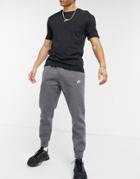 Nike Club Fleece Cuffed Sweatpants In Charcoal Heather-gray
