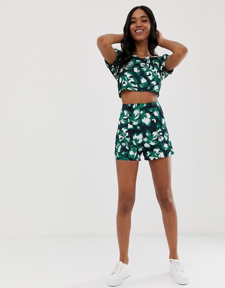 Qed London Button Front Shorts-multi