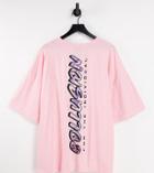 Collusion Oversized T-shirt With Back Print-pink